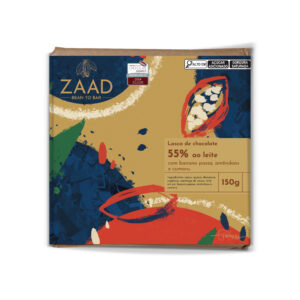Lasca de Chocolate 55% ao Leite com Banana Passa, Amêndoas e Cumaru – 150g . Premiada Internacionalmente